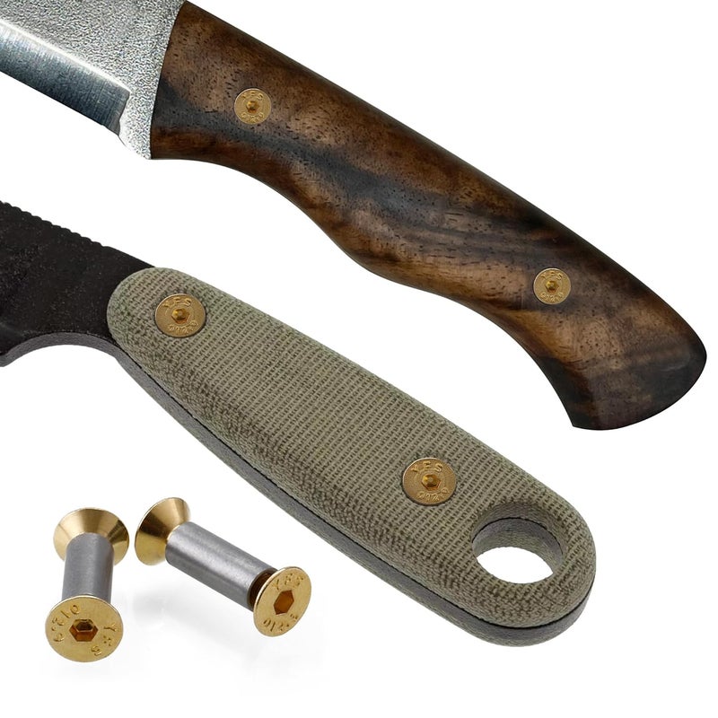 A.I.FORCE 10 Packs Knife Handle Screws Rivets Bolts Fasteners, Gold Hex Flat Head Screws, Knives Maker Screws for Fixing Blade Knife - Image 4